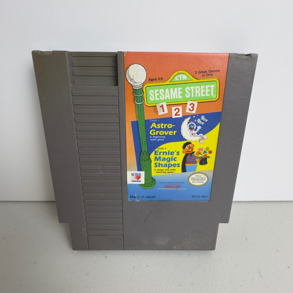 Nintendo NES Sesame Street 1 2 3 Astro-Grover Ernie's Magic Shapes NES-H3-USA-1